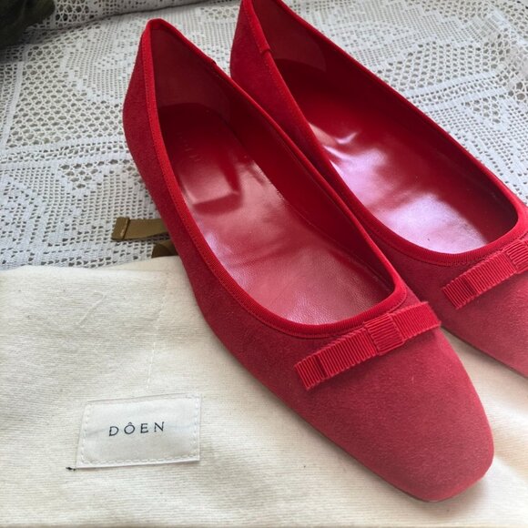 Doen Shoes - Doen Odette Ballet Flat - Rouge Suede